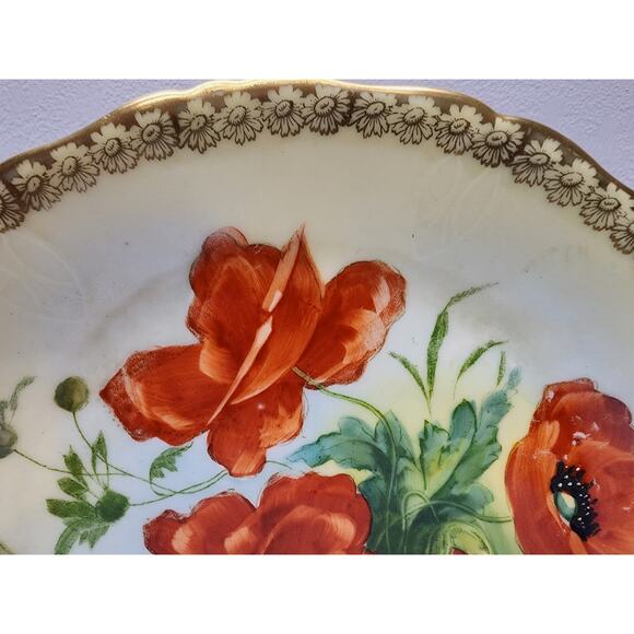 Antique R.S. Prussia Crown B Hand Painted Plate Signed Scharf 8.5" GoldGilt RARE - Picture 3 of 10